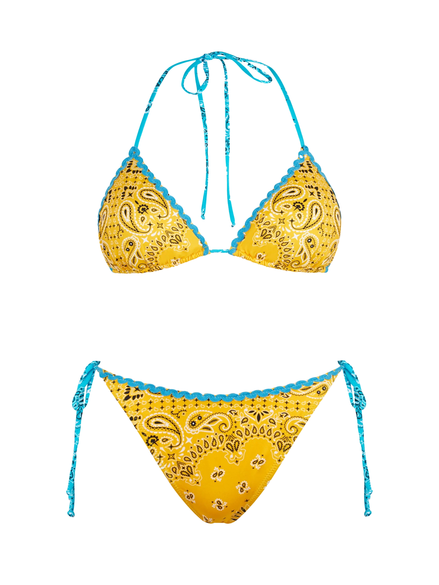 Woman triangle bikini with bandanna print