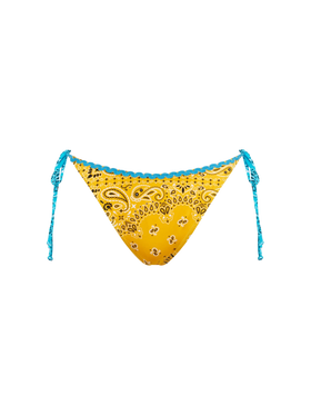 Woman swim briefs with bandanna print