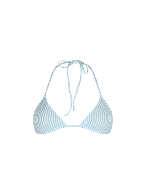 Woman seersucker striped triangle top swimsuit Leah - MC2 Saint Barth
