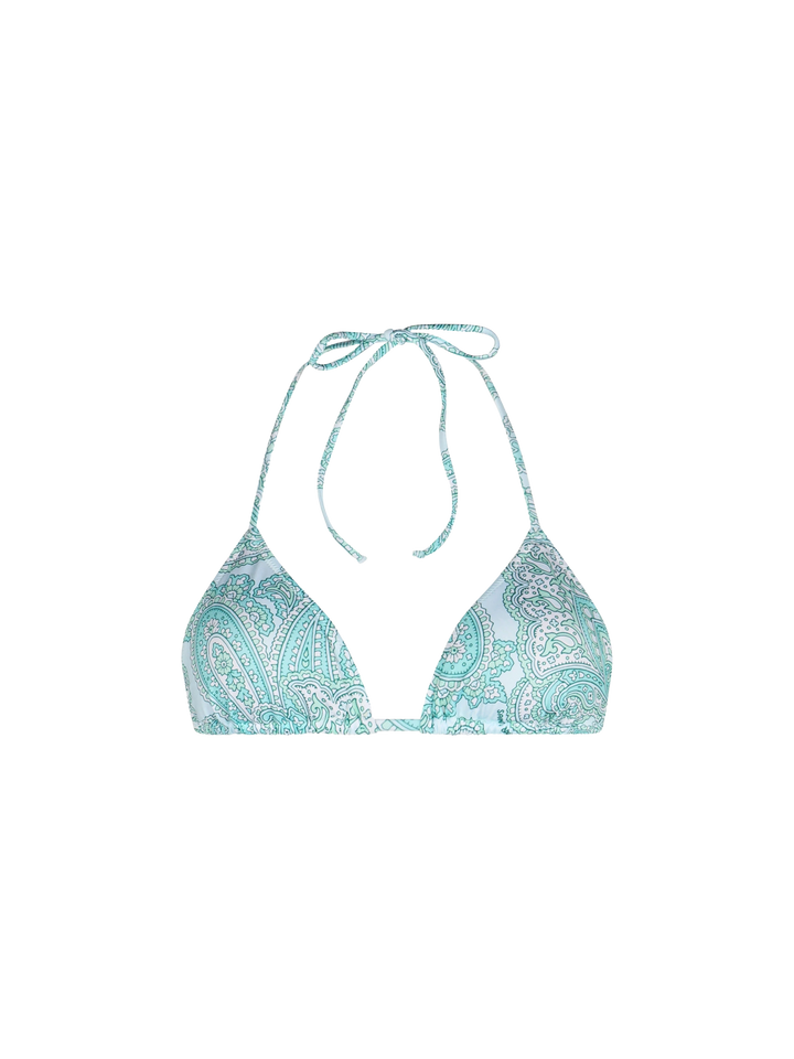 Wassergrüner Paisley-Triangel-Top-Badeanzug für Damen Leah
