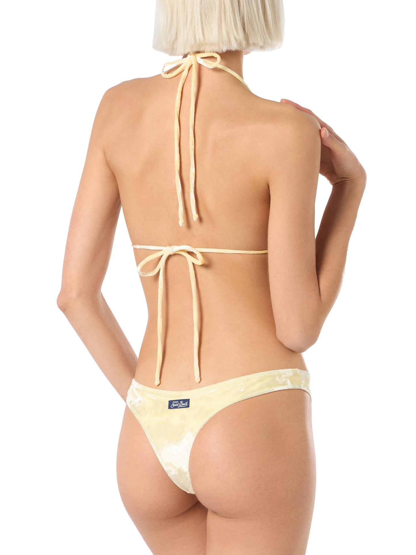 Woman yellow chenille triangle bikini Leah Naomi - MC2 Saint Barth