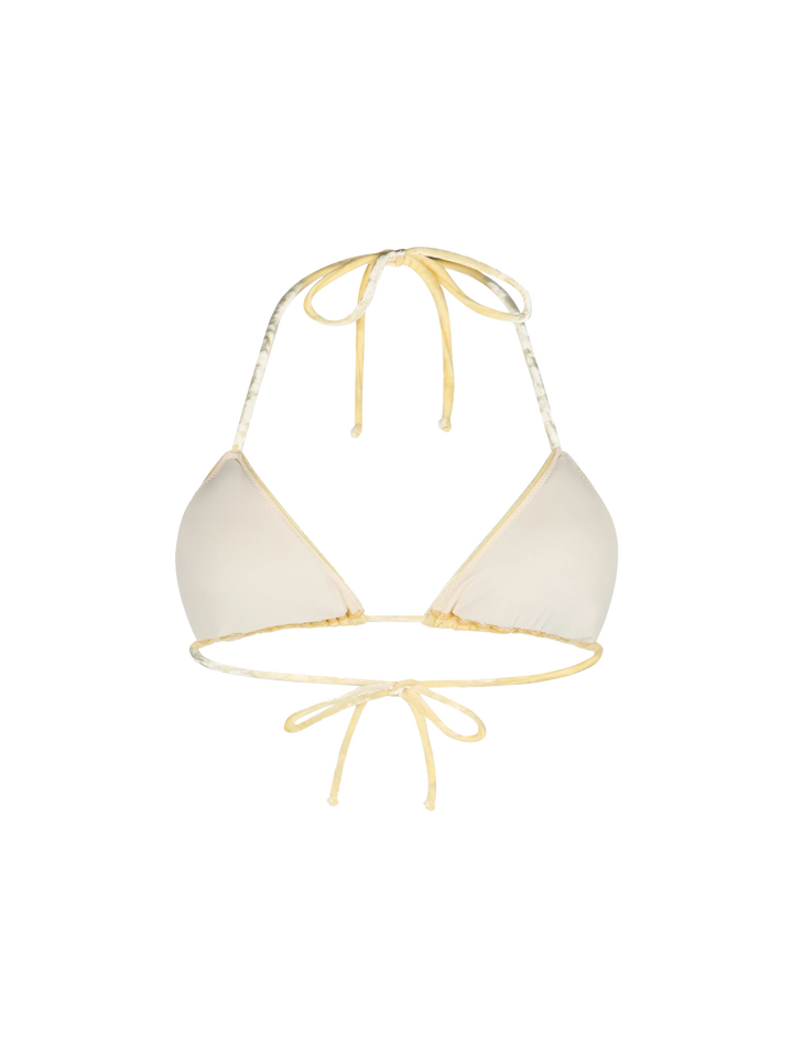 Gelber Chenille-Triangel-Top-Badeanzug für Damen Leah