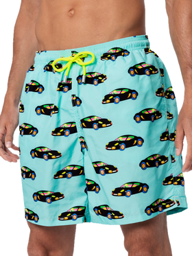 Herren-Badeshorts aus leichtem Stoff Lighting mit Lodola-Autoaufdruck |MARCO LODOLA SPECIAL EDITION