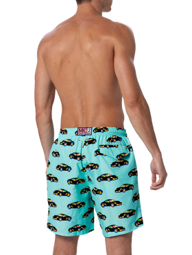 Herren-Badeshorts aus leichtem Stoff Lighting mit Lodola-Autoaufdruck |MARCO LODOLA SPECIAL EDITION