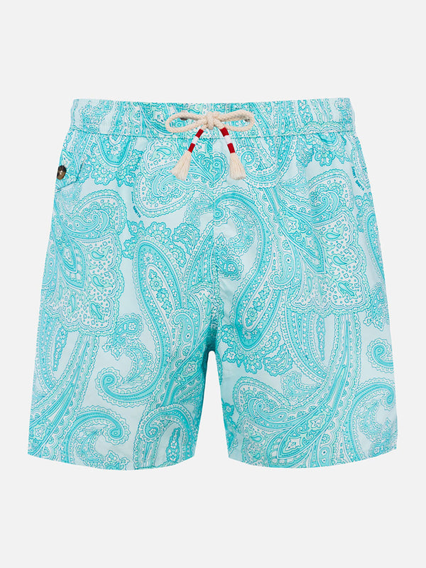 Herren-Badeshorts Lighting 70 aus leichtem Stoff mit Paisley-Print