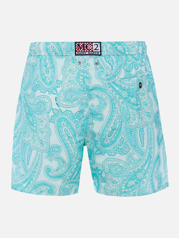 Herren-Badeshorts Lighting 70 aus leichtem Stoff mit Paisley-Print