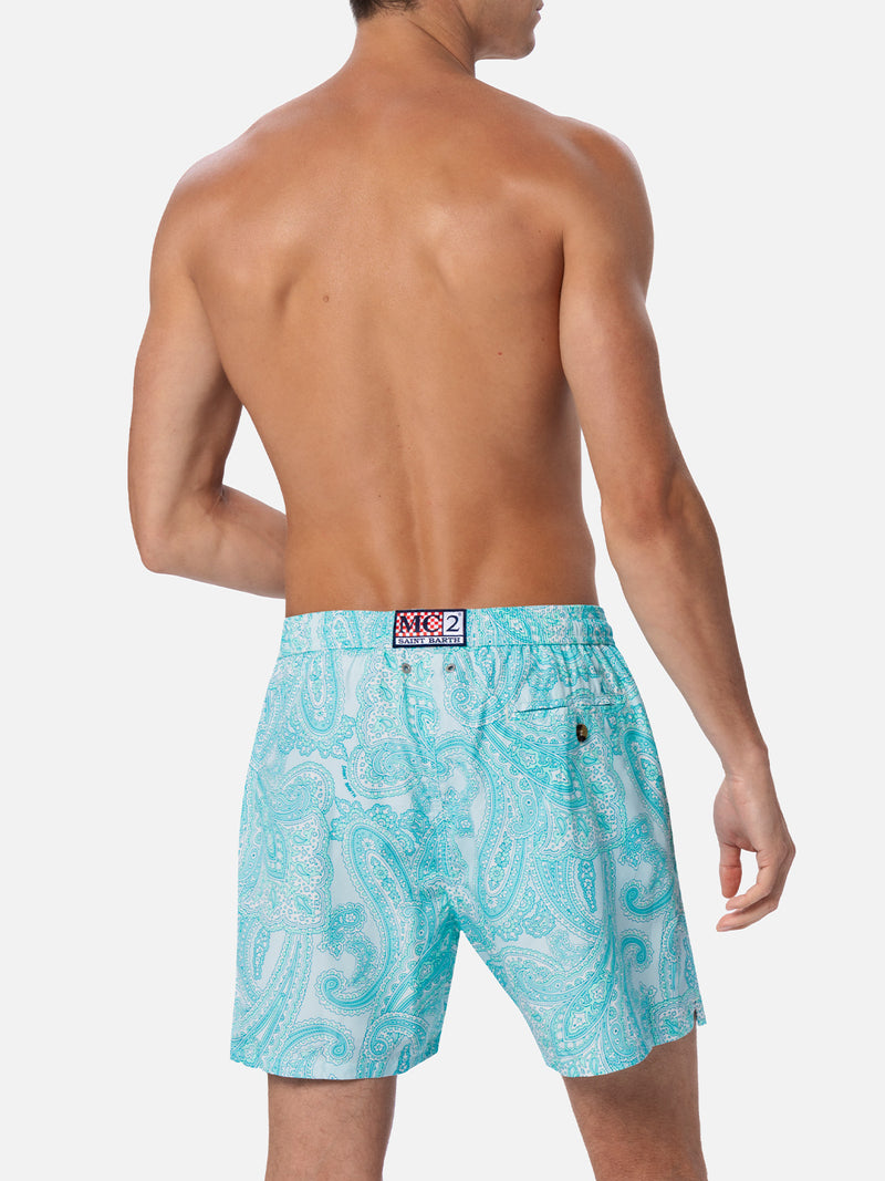 Herren-Badeshorts Lighting 70 aus leichtem Stoff mit Paisley-Print