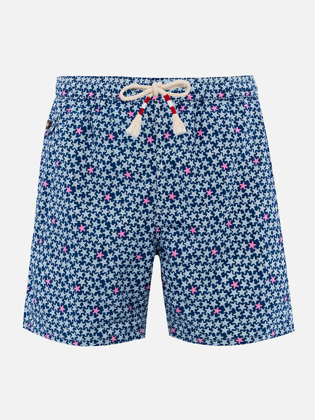 Man lightweight fabric swim-shorts Lighting 70 with starfishes print - MC2 Saint Barth