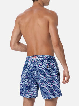Man lightweight fabric swim-shorts Lighting 70 with starfishes print - MC2 Saint Barth