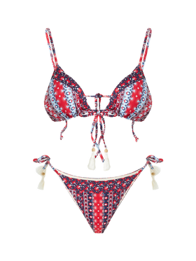 Triangle bikini with gipsy print