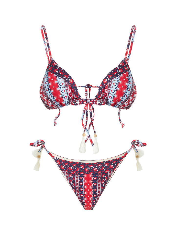 Triangel-Bikini mit Zigeuner-Print