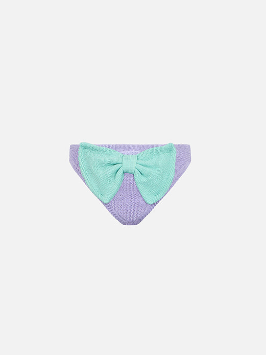 Girl lilac crinkle swim briefs Madame with bow