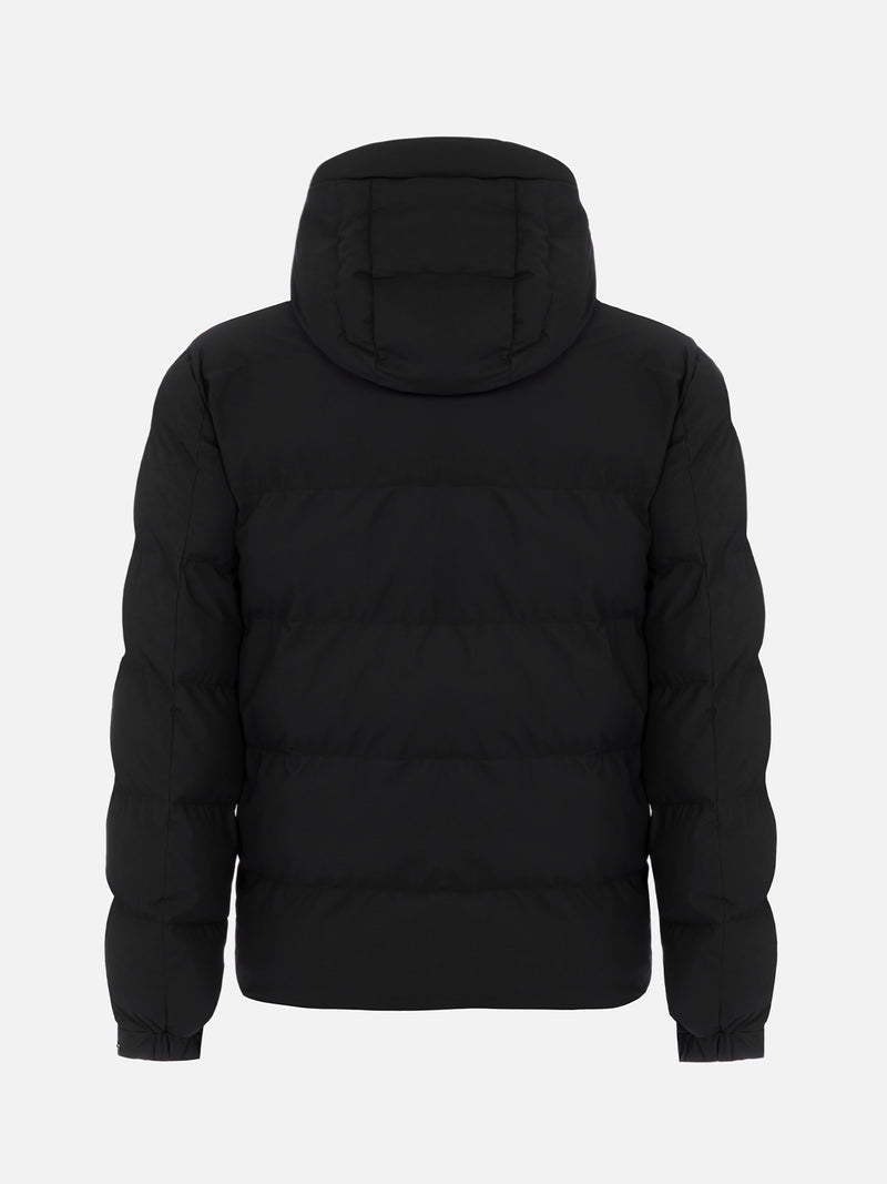 Man black hooded puffer jacket Maier