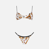 Woman bralette bikini with aztech print