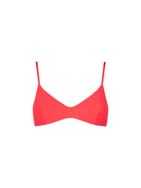 Woman fluo red bralette top
