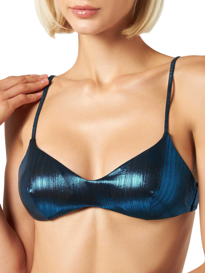 Blaues Lamina-Bralette-Top für Damen