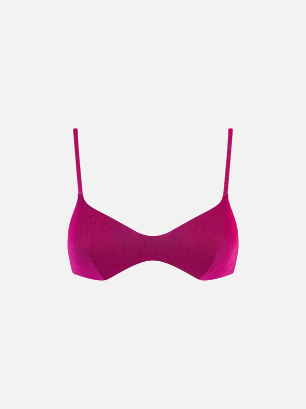 Bralette in maglia fucsia