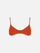 Bralette top in lurex arancione