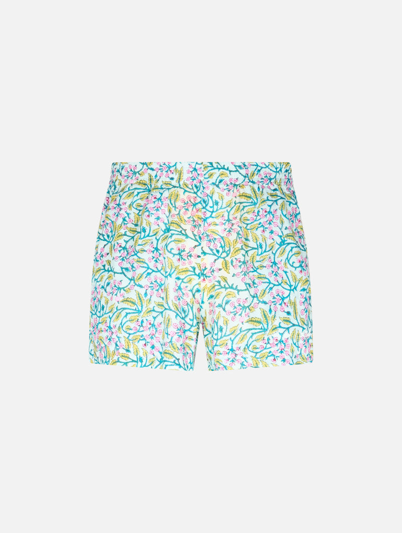 Damen-Pull-up-Shorts aus Baumwolle mit Blumenmuster von Meave