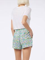 Damen-Pull-up-Shorts aus Baumwolle mit Blumenmuster von Meave