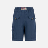 Jungen-Bermudashorts aus marineblauem Leinen