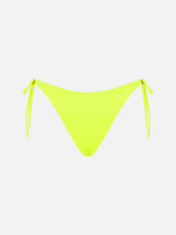 Woman fluo yellow swim briefs