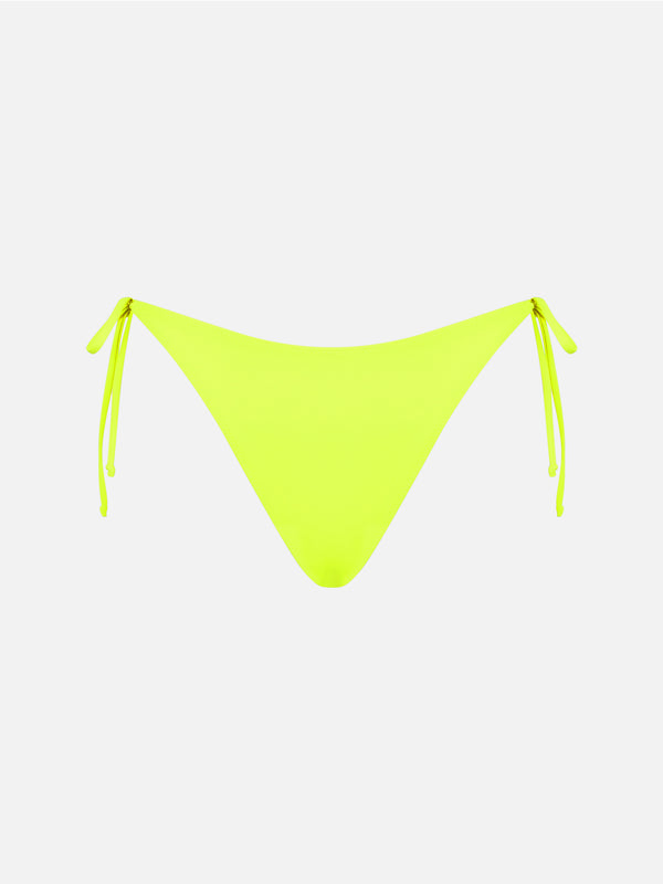 Woman fluo yellow swim briefs