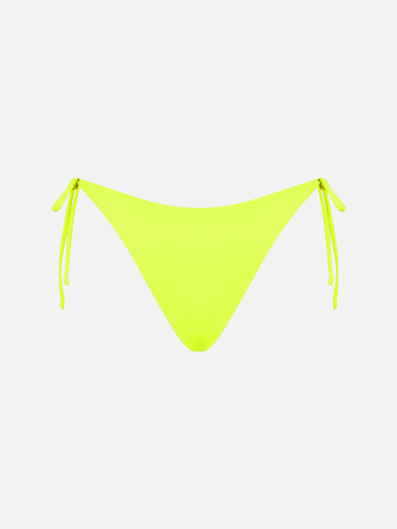 Woman fluo yellow swim briefs