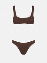 Woman brown crinkle bralette bikini Naima Elise