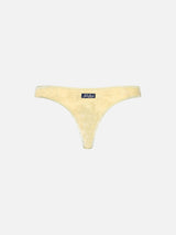 Woman yellow chenille cheeky swim briefs Naomi