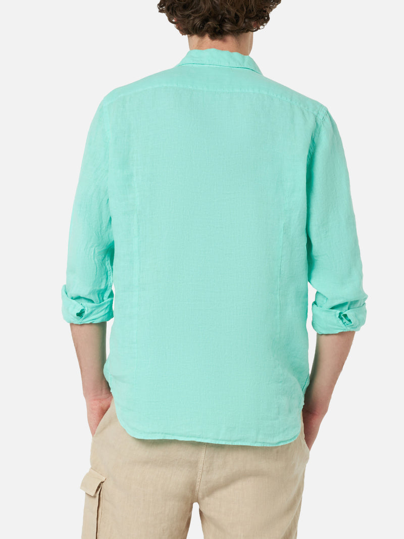 Man mint green linen shirt Pamplona