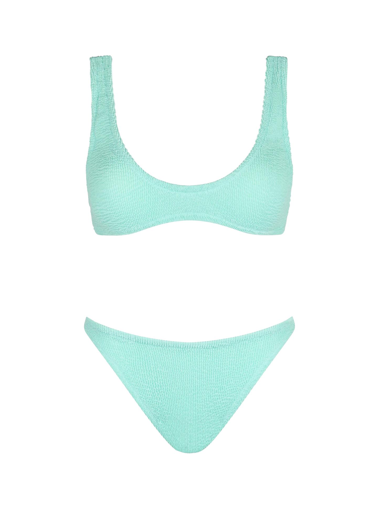 Woman sage green tiny crinkle bikini Pamy Naomi