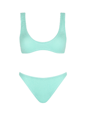 Woman sage green tiny crinkle bikini Pamy Naomi