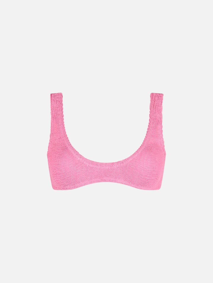 Bralette da donna rosa micro crinkle Pamy