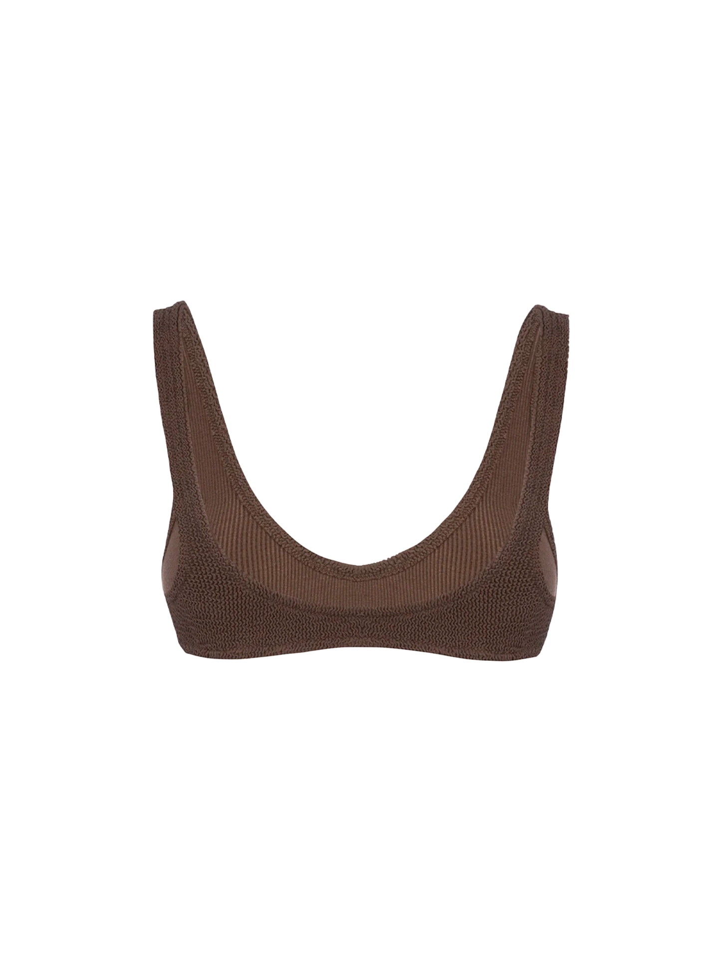Woman brown tiny crinkle bralette Pamy