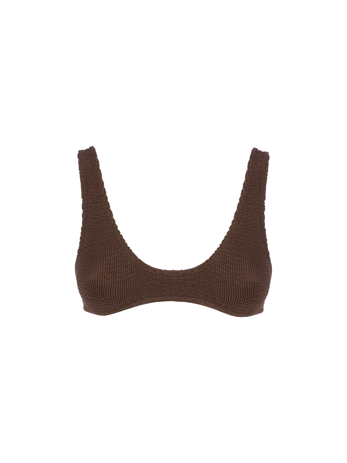 Woman brown tiny crinkle bralette Pamy