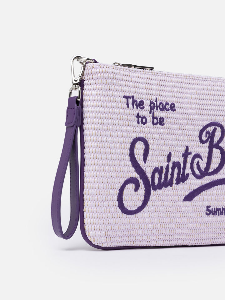 Fliederfarbene Parisienne-Strohclutch