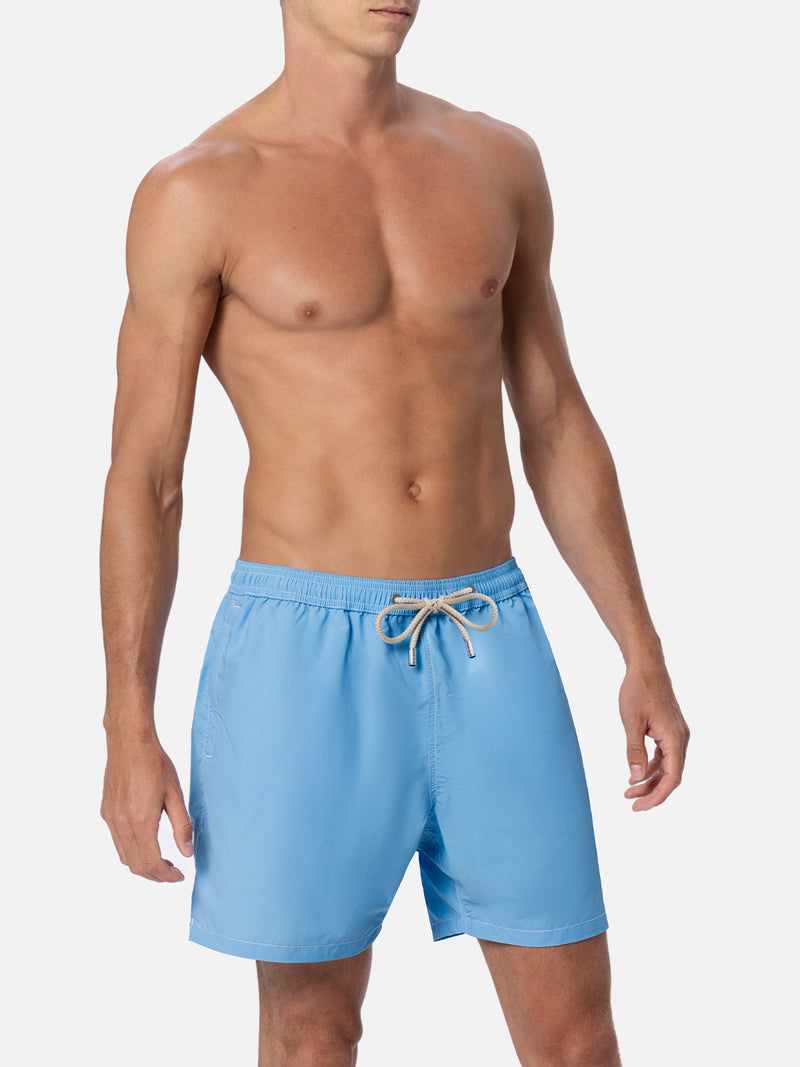 Man sky blue mid-length swim shorts Patmos