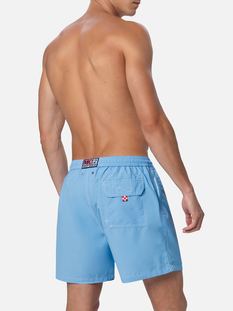 Man sky blue mid-length swim shorts Patmos