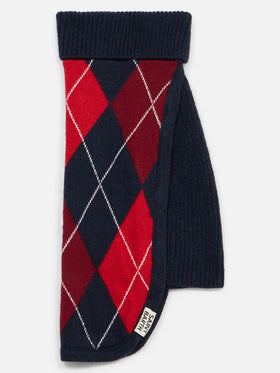 Dog sweater with argyle print