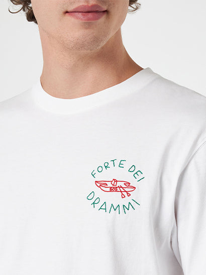 Klassisches Herren-T-Shirt „Portofino“ aus Baumwolljersey mit „Forte dei Drammi“-Stickerei | INSULTI LUMINOSI SONDEREDITION