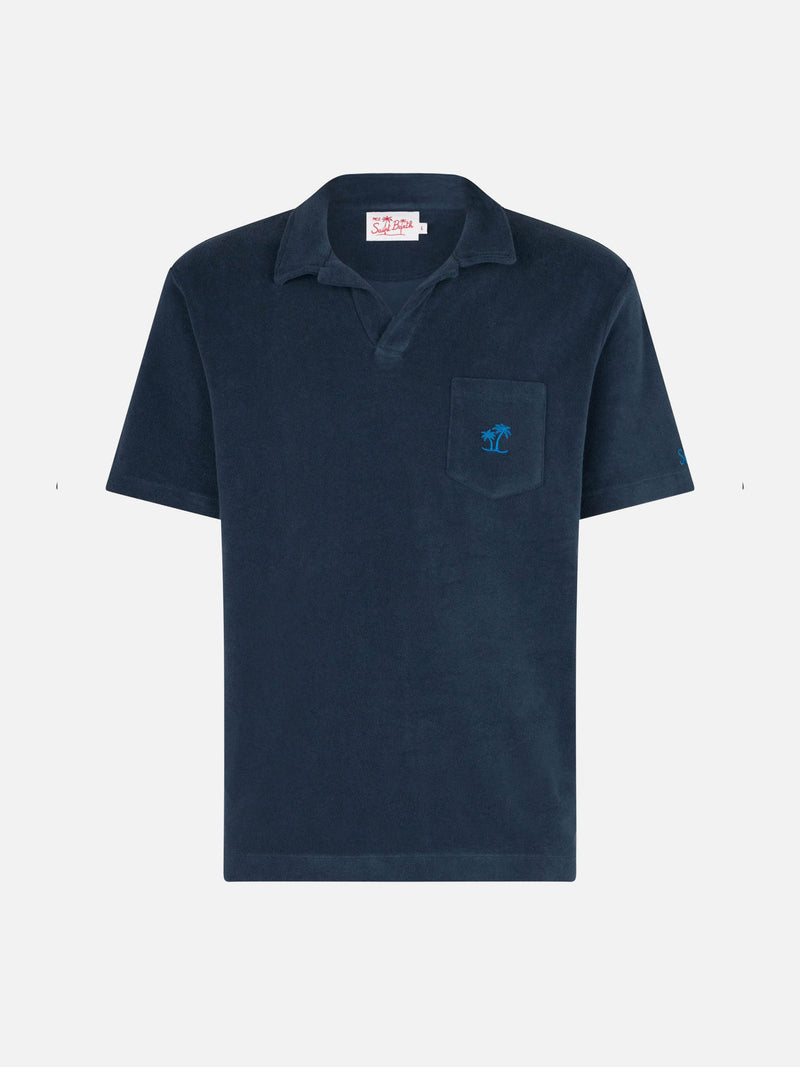 Boy navy blue terry polo Powel