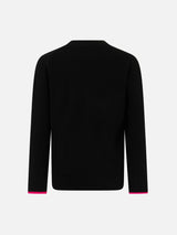 Girl crewneck black sweater with Barbie print | BARBIE SPECIAL EDITION