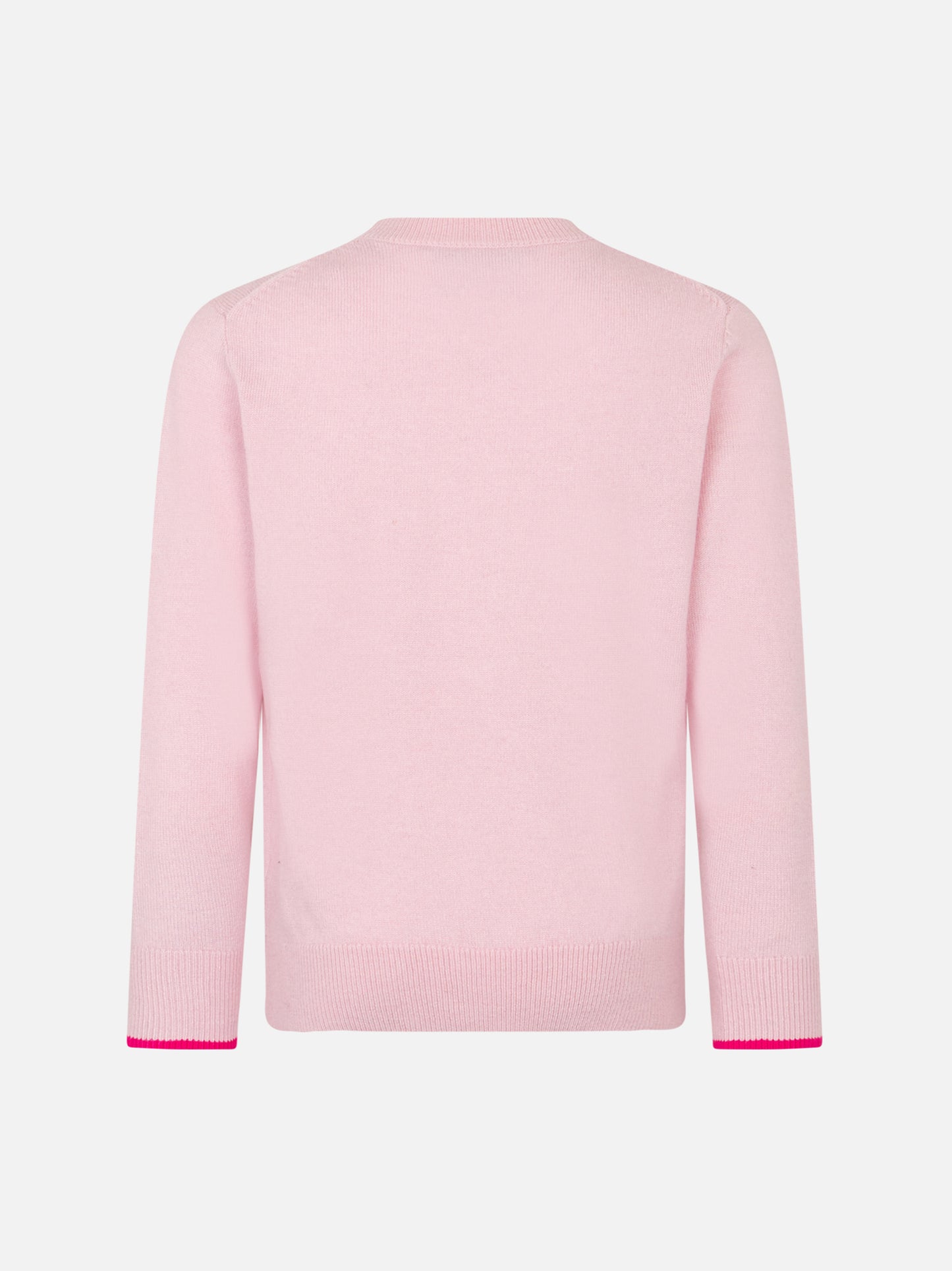 Rosa Rundhalspullover für Mädchen mit Barbie-Logo-Jacquard | BARBIE SONDEREDITION
