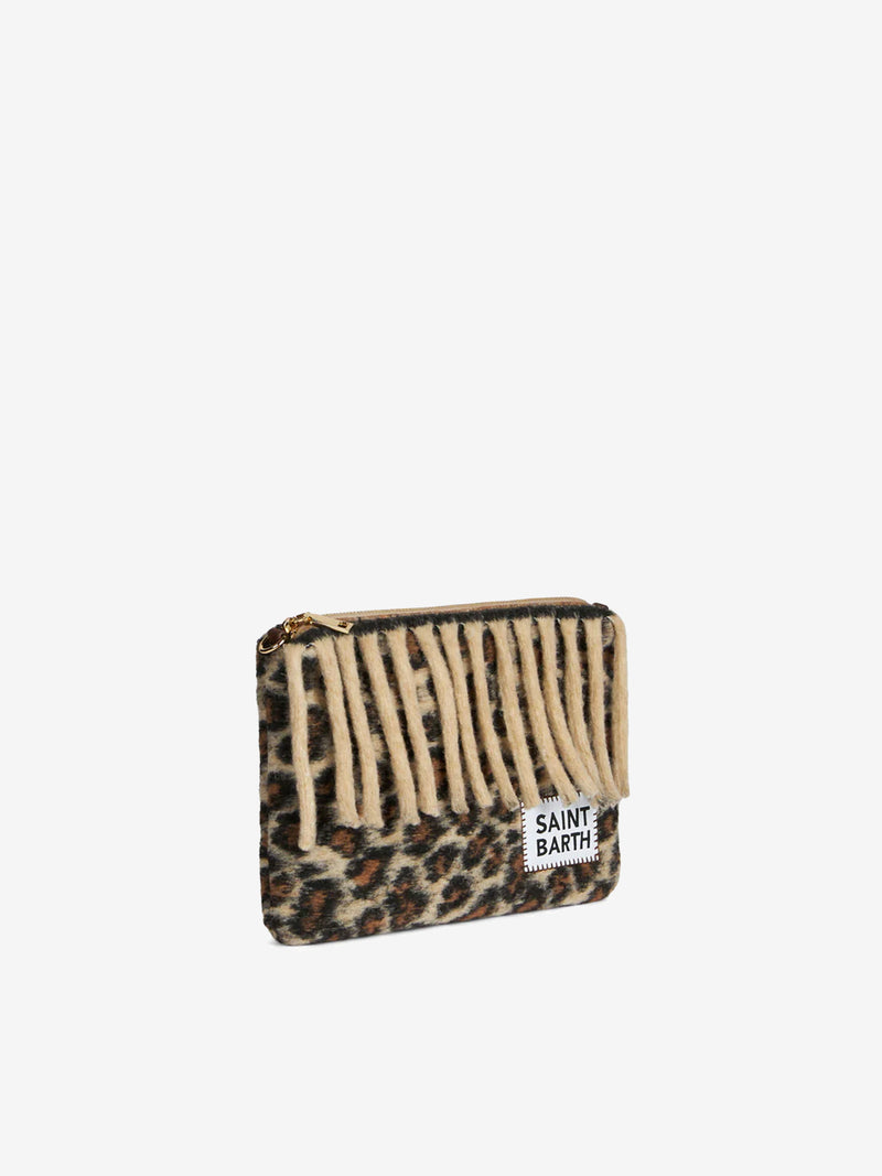 Parisienne blanket crossbody pouch bag with animalier print