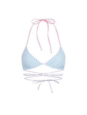 Pastel gingham triangle with long laces - MC2 Saint Barth