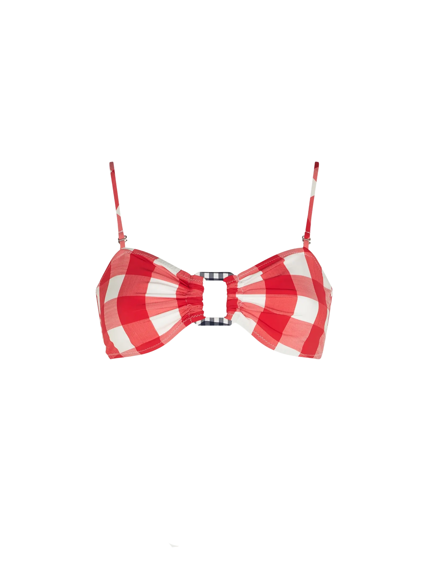 Gingham bralette with squared ring