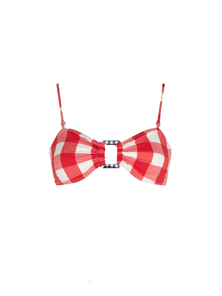 Gingham bralette with squared ring - MC2 Saint Barth