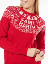 Woman sweater with Norwegian jacquard