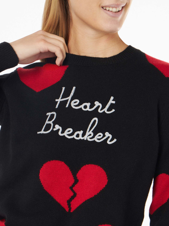 Maglione da donna girocollo con ricamo Heart Breaker